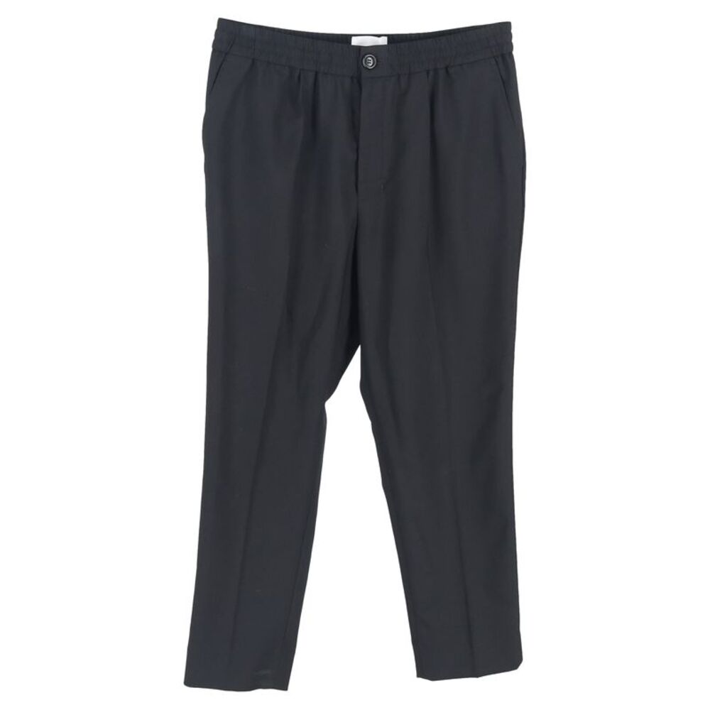 AMI Elasticated Trousers in Black Virgin Wool